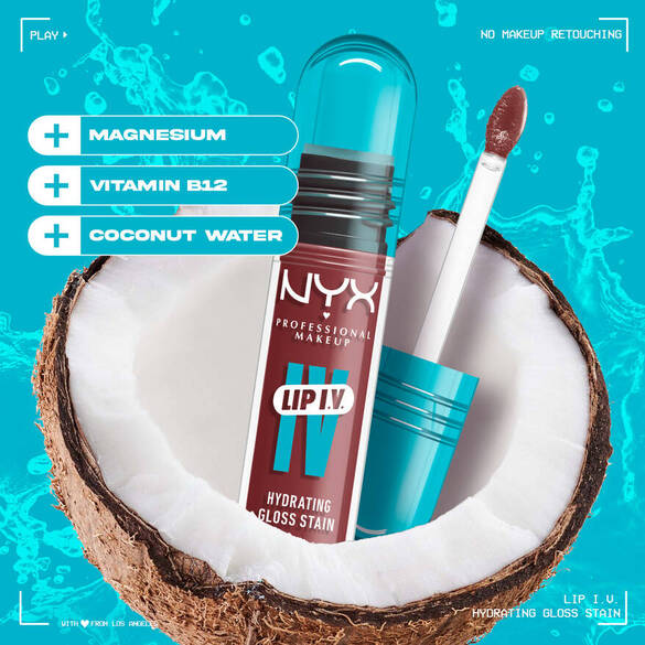 Vitamin-infused gloss serum with Magnesium, Vitamin B12 and coconut water