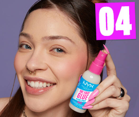 step 4: set makeup with nyx face glue setting spray