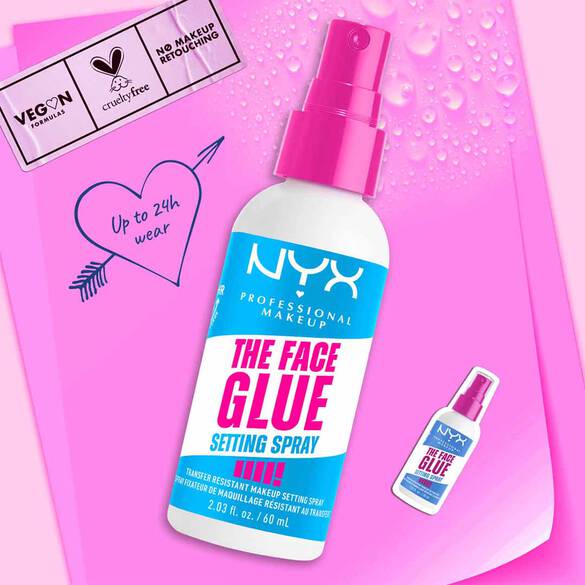 NYX Face Glue vegan setting spray that lasts up to 24 hours