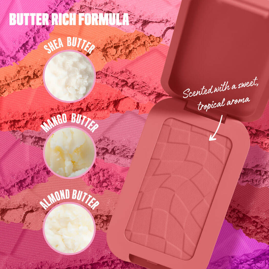 NYX Buttermelt Blush formulated with shea, mango and almond butter for smooth application