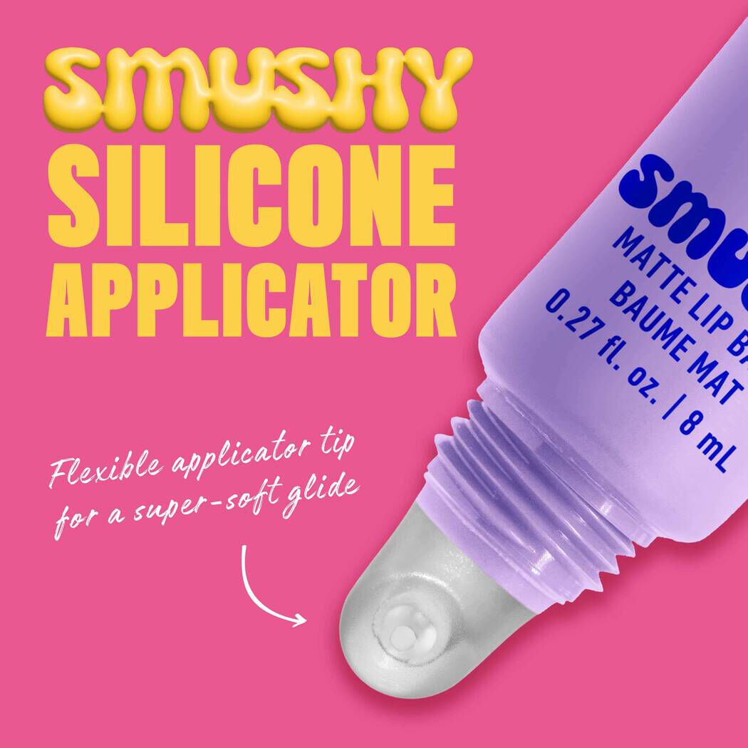 Smushy Matte Lip Balm flexible silicone applicator for smooth application