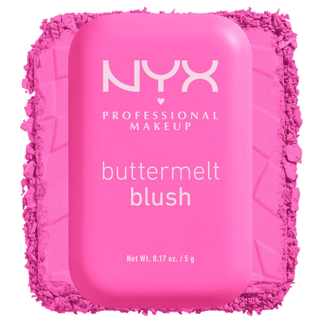 NYX Buttermelt Blush in My Butta Half, candy pink with cool undertones