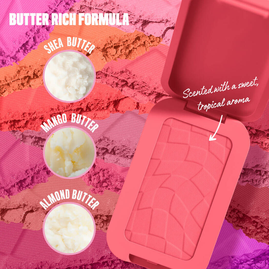 NYX Buttermelt Blush formulated with shea, mango and almond butter for smooth application