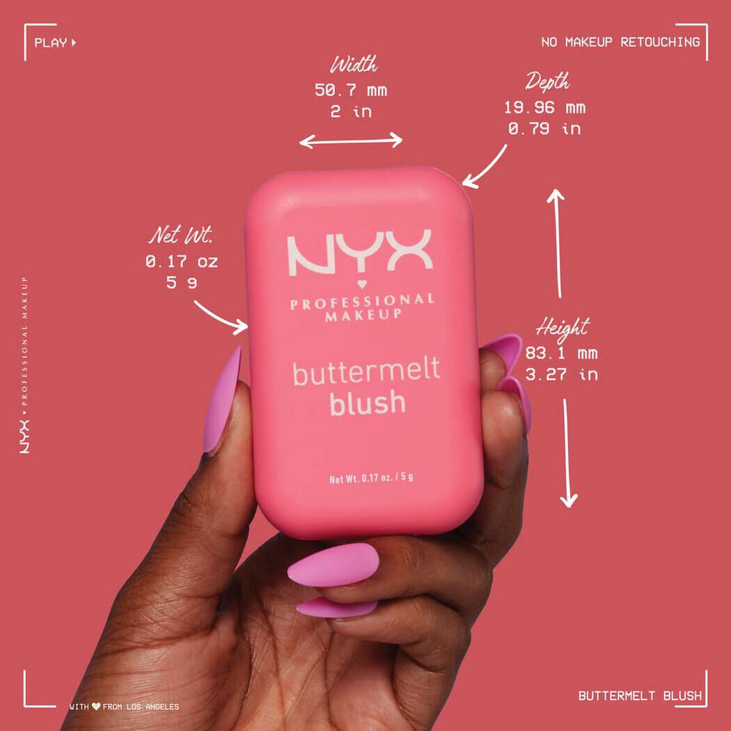 Buttermelt blush product dimensions